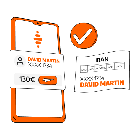 Visual de verificación del beneficiario correcta