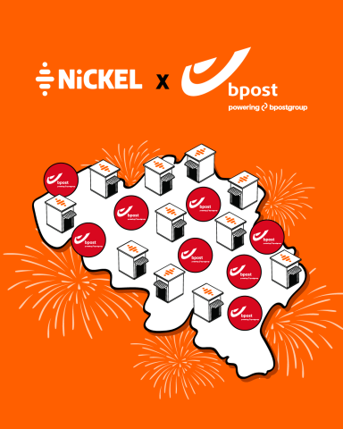 Map of Belgium showing Nickel/bpost points